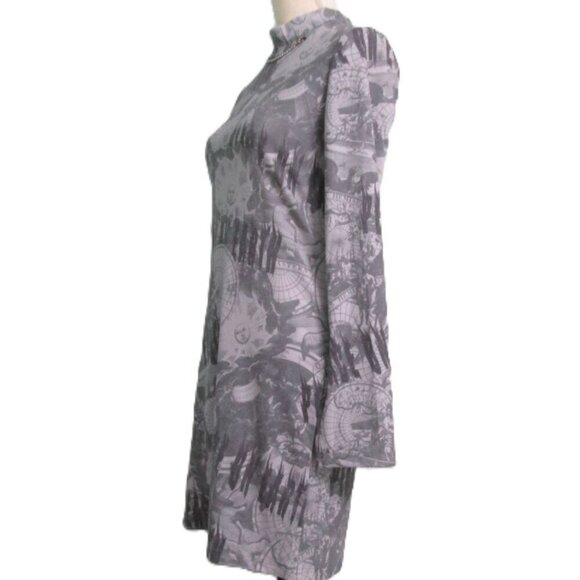 Urban Revivo Mini Dress in All-Over Gray Print-XL-NWOT - Picture 2 of 16